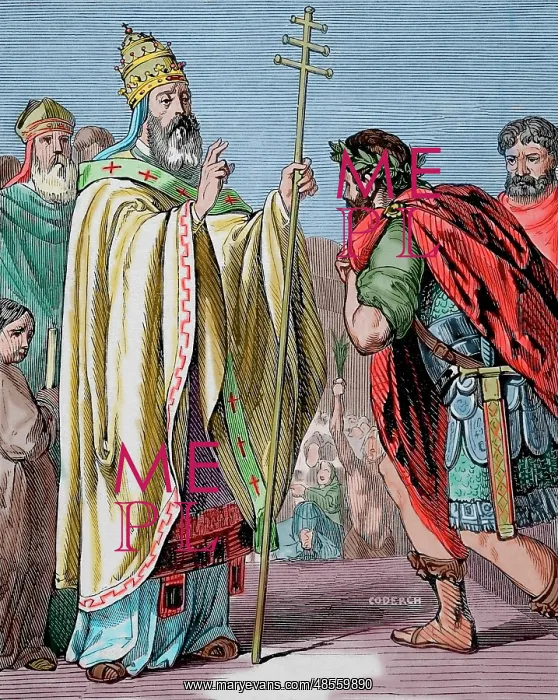: Pope John I (470-526). Colored engraving : Pope John I (470-526). Colored engraving