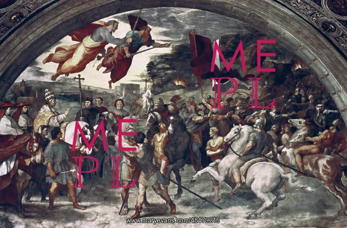 : Pope Leo I, Repulsing Attila Artist: Raphael : Pope Leo I, Repulsing Attila Artist: Raphael