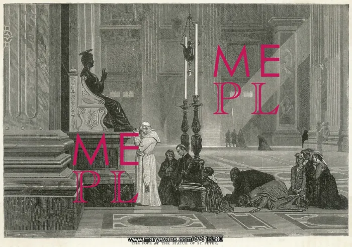  : Pope Pius IX prays at the Statue of St Peter