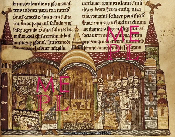 : The Pope Urban II consecrates the altar of the : The Pope Urban II consecrates the altar of the