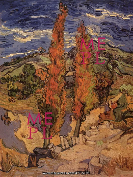 : Two Poplars on a Hill, by Van Gogh : Two Poplars on a Hill, by Van Gogh