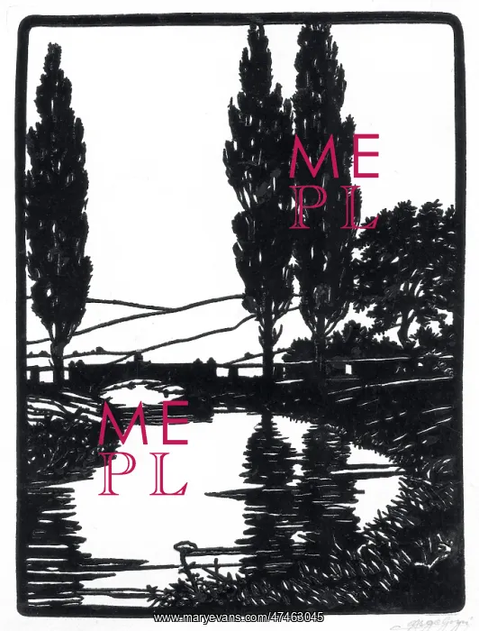 : Poplars by the River ? paper cut design : Poplars by the River ? paper cut design