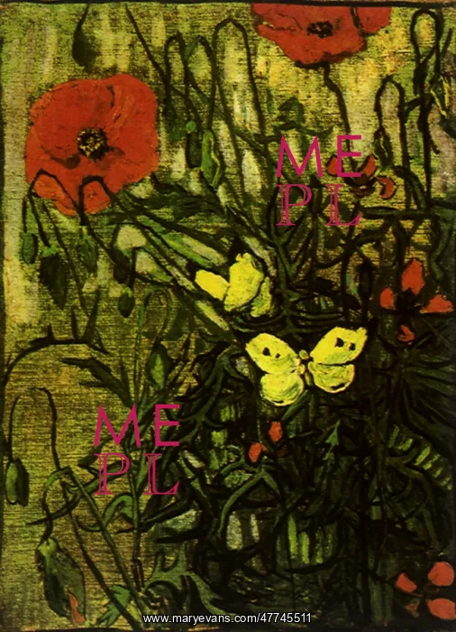 : Poppies and Butterflies, by Van Gogh : Poppies and Butterflies, by Van Gogh