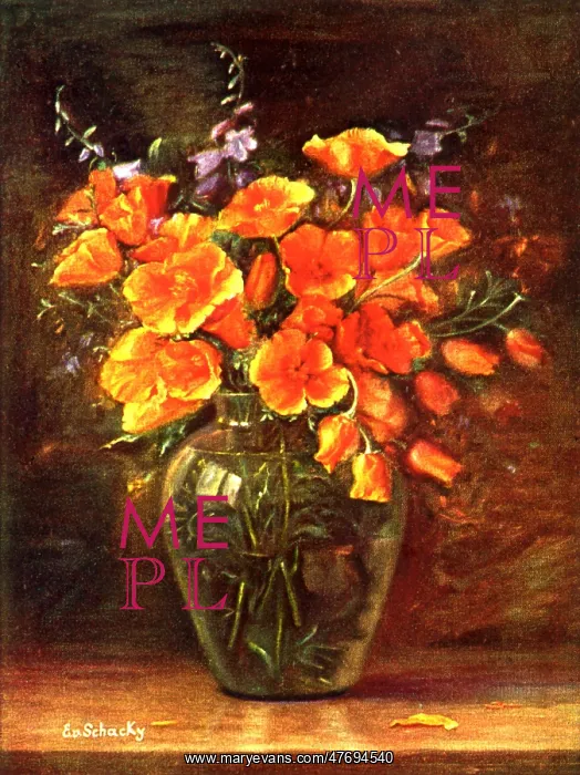  : Poppies in Glass Vase
