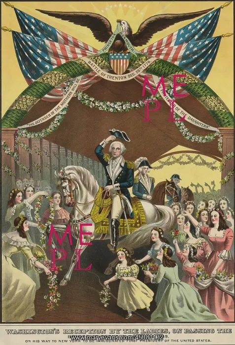 : Popular print of 1897, depicting Washingtons : Popular print of 1897, depicting Washingtons