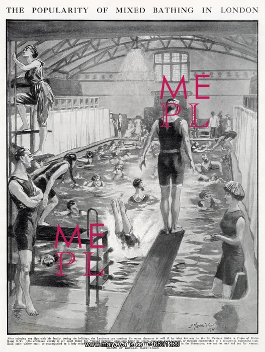 : Popularity of Mixed Bathing in London 1911 : Popularity of Mixed Bathing in London 1911