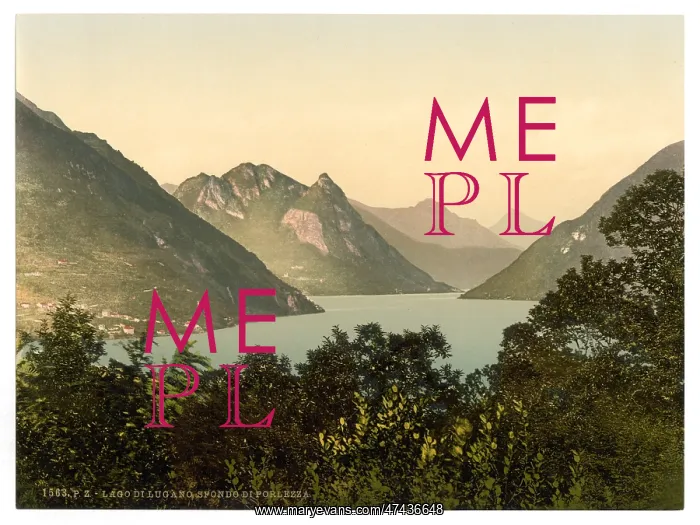 : Porlezza, general view (distant), Tessin, Switzerland : Porlezza, general view (distant), Tessin, Switzerland