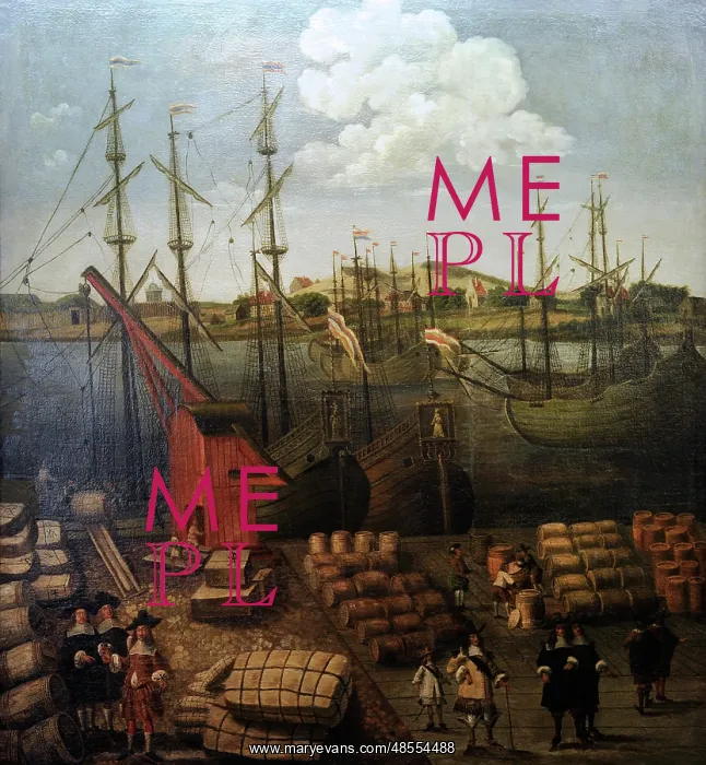 : Port of Riga. Artist unknown. Second half of the 17th cent : Port of Riga. Artist unknown. Second half of the 17th cent