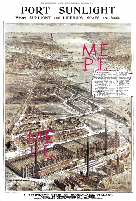 : Port Sunlight - aerial map : Port Sunlight - aerial map