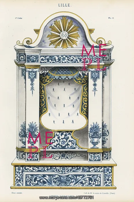: Portable altar in painted ceramic from Lille : Portable altar in painted ceramic from Lille