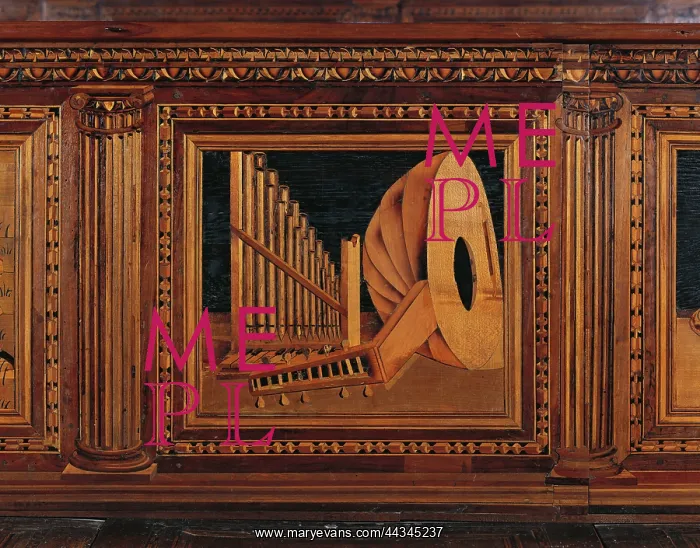 : Portable organ and lute, Pisan : Portable organ and lute, Pisan