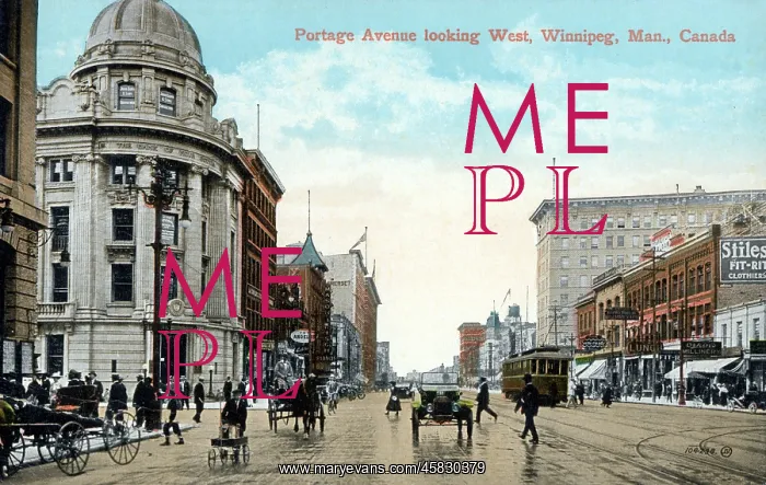 : Portage Avenue looking West, Winnipeg, Manitoba, Canada : Portage Avenue looking West, Winnipeg, Manitoba, Canada