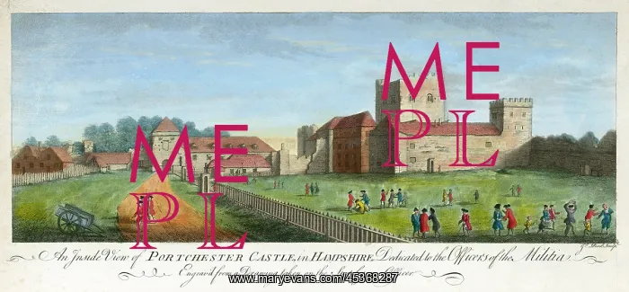 : Portchester Castle engraving : Portchester Castle engraving