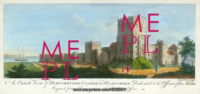 : Portchester Castle engraving : Portchester Castle engraving