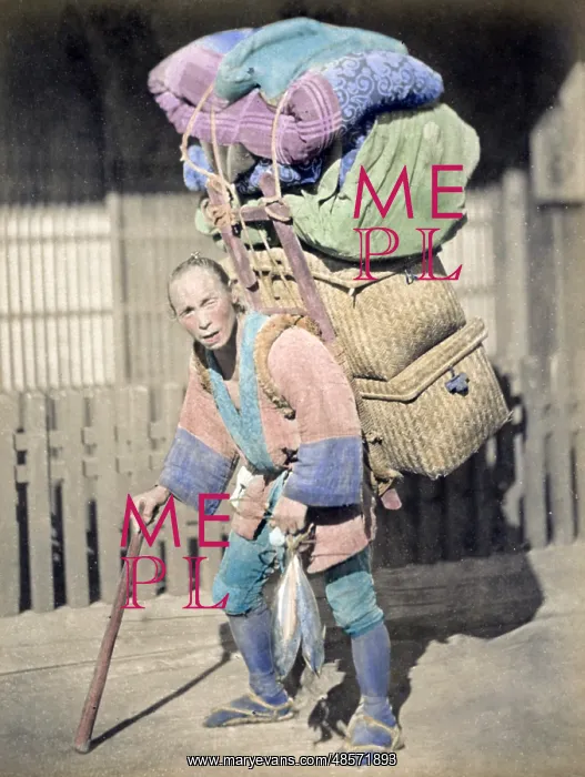  : Porter with a heavy load, Japan, circa 1870s