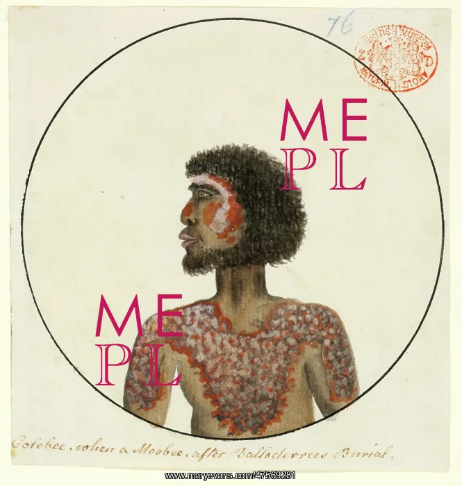 : Portrait of an Aboriginal man named Colebee, decorated for a : Portrait of an Aboriginal man named Colebee, decorated for a