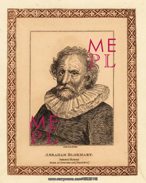 : Portrait of Abraham Bloemaert, Dutch painter and printmaker : Portrait of Abraham Bloemaert, Dutch painter and printmaker