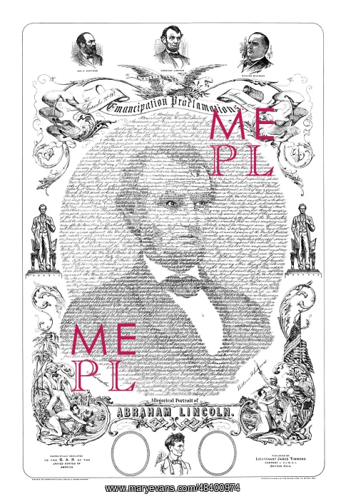 : Portrait of Abraham Lincoln formed from the : Portrait of Abraham Lincoln formed from the