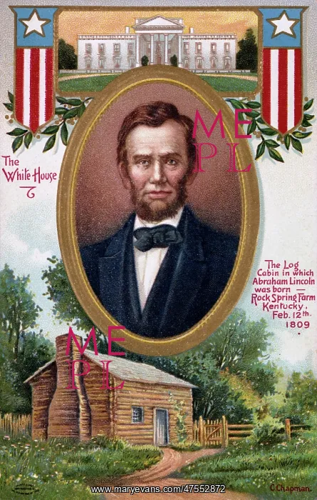 : Portrait of Abraham Lincoln, and his residences : Portrait of Abraham Lincoln, and his residences