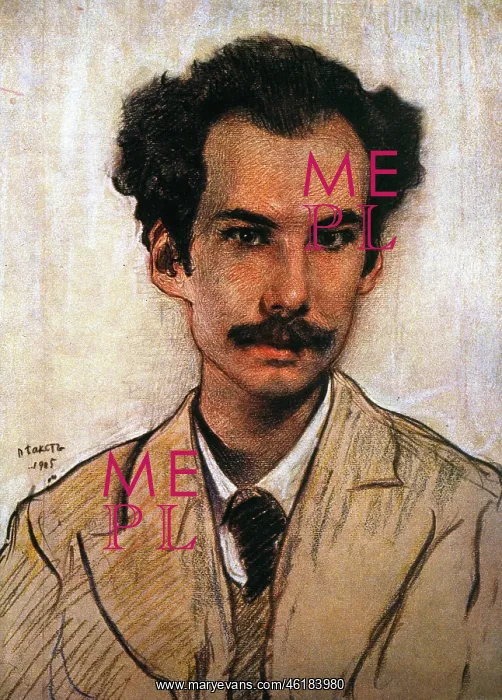 : Portrait of Andrei Bely, Russian author, by Leon Bakst : Portrait of Andrei Bely, Russian author, by Leon Bakst