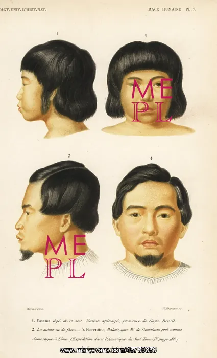 : Portrait of an Apinage boy and Malay man : Portrait of an Apinage boy and Malay man