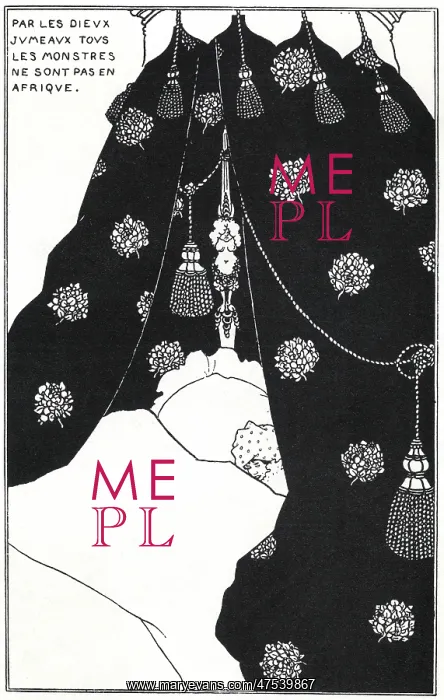 : Portrait of the artist in bed by Aubrey Beardsley : Portrait of the artist in bed by Aubrey Beardsley