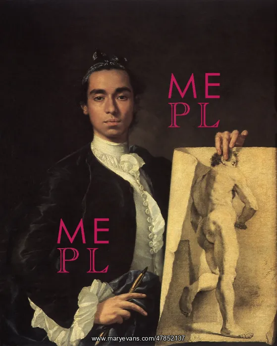 : Portrait of the Artist Holding a Life Study : Portrait of the Artist Holding a Life Study