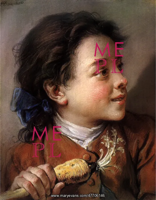 : Portrait of Boy With Carrot, by Boucher : Portrait of Boy With Carrot, by Boucher