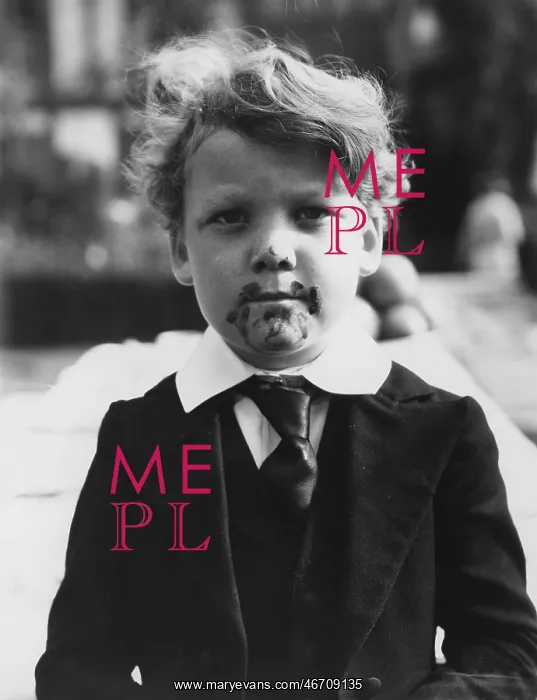  : Portrait of boy with food on his face