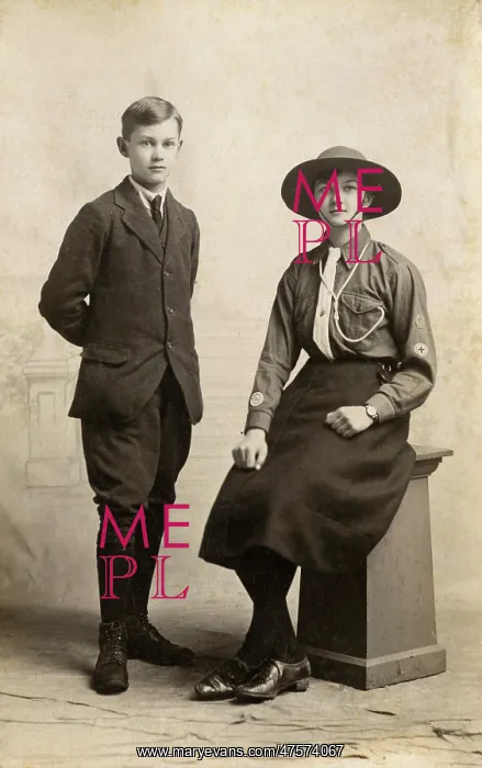  : Portrait of a boy and a girl guide in uniform