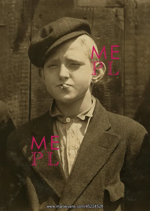 : Portrait of a boy smoking, original caption: ? : Portrait of a boy smoking, original caption: ?