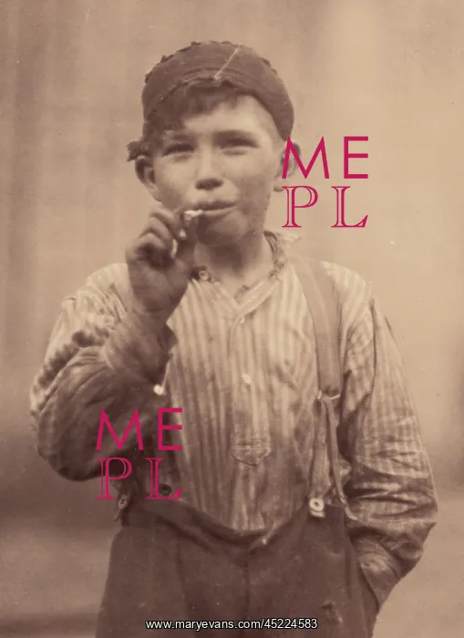 : Portrait of a boy smoking, original caption: ? : Portrait of a boy smoking, original caption: ?