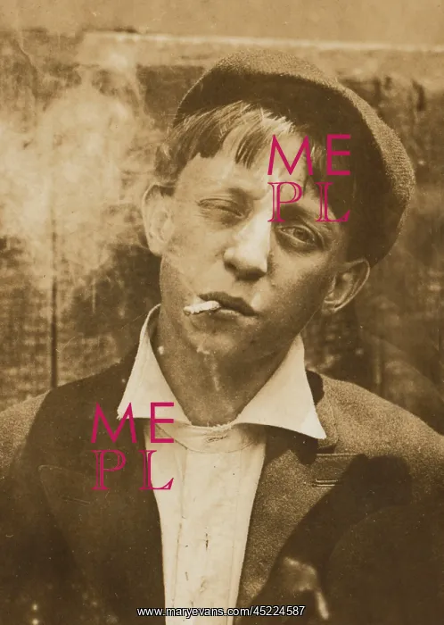 : Portrait of a boy smoking, original caption: ? : Portrait of a boy smoking, original caption: ?