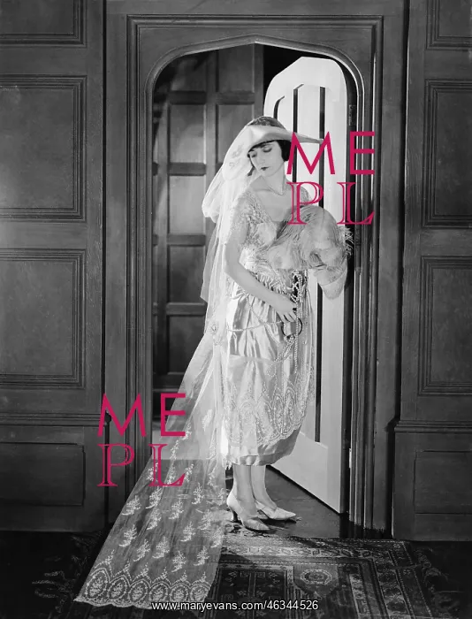 : Portrait of bride in doorway : Portrait of bride in doorway