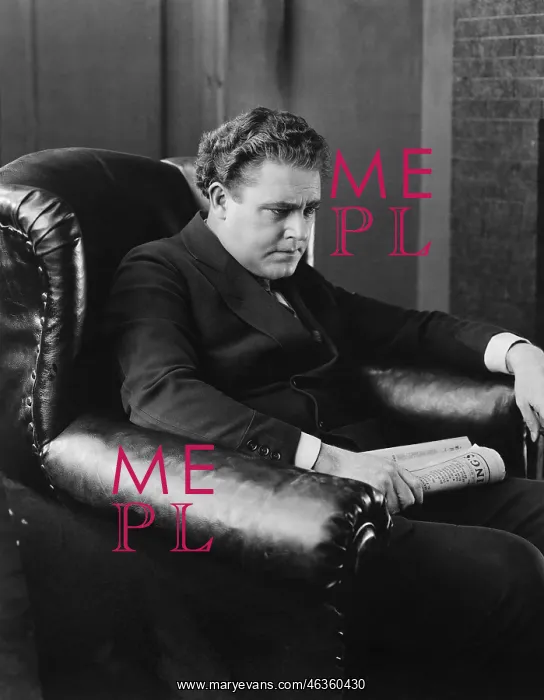 : Portrait of brooding man in easy chair : Portrait of brooding man in easy chair