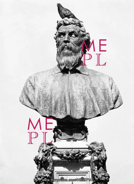 : Portrait bust of Benvenuto Cellini, with pigeon : Portrait bust of Benvenuto Cellini, with pigeon
