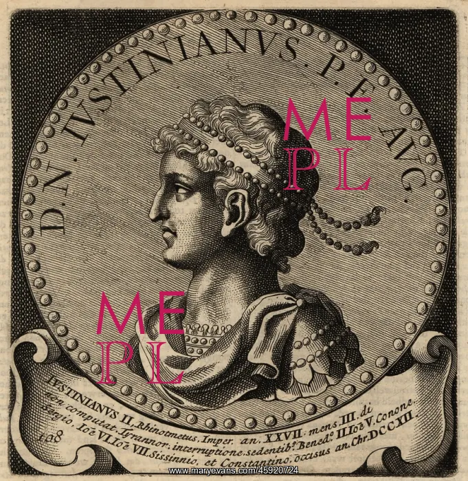: Portrait of Byzantine Emperor Justinian II : Portrait of Byzantine Emperor Justinian II