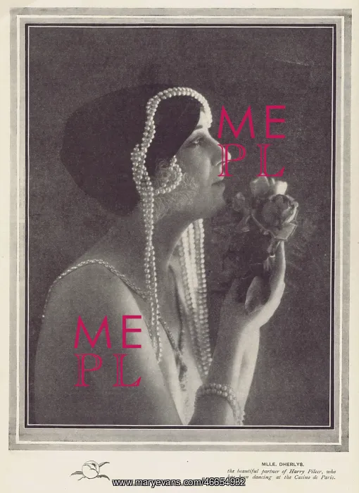 : Portrait of the dancer Mlle Dherlys, Paris, 1921 : Portrait of the dancer Mlle Dherlys, Paris, 1921