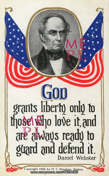 : Portrait of Daniel Webster, postcard : Portrait of Daniel Webster, postcard