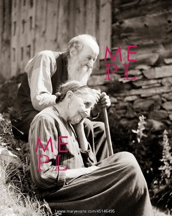 : Portrait of Elderly Alpine Couple in : Portrait of Elderly Alpine Couple in