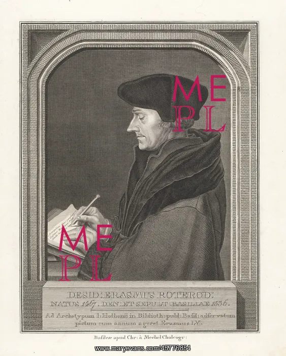 : Portrait of Erasmus of Rotterdam, 1466-1536 : Portrait of Erasmus of Rotterdam, 1466-1536