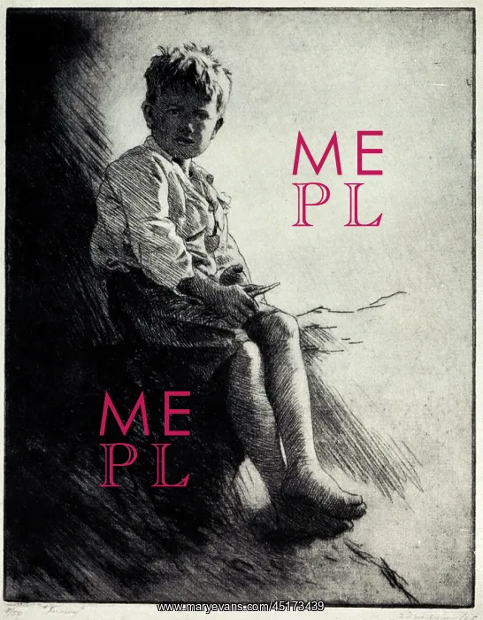 : Snowy. A portrait etching of a young bot, seated : Snowy. A portrait etching of a young bot, seated