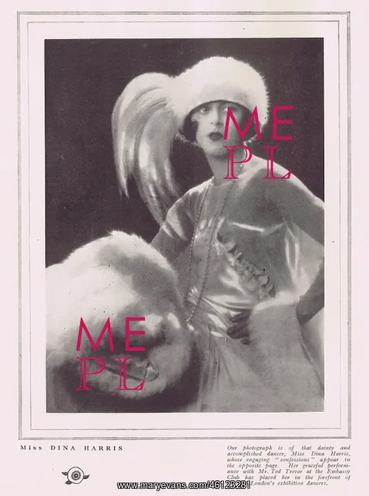: Portrait of the exhibition dancer Dina Harris, London, 1922 : Portrait of the exhibition dancer Dina Harris, London, 1922