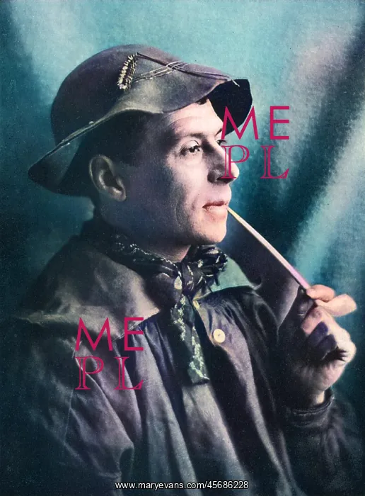  : Portrait of a farmers boy smoking a pipe