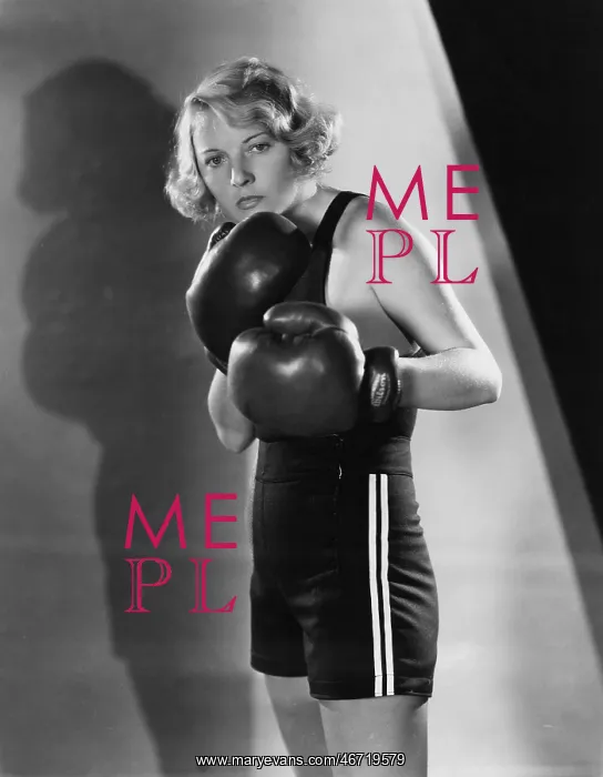 : Portrait of female boxer : Portrait of female boxer