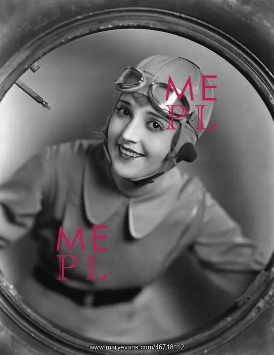 : Portrait of female pilot : Portrait of female pilot