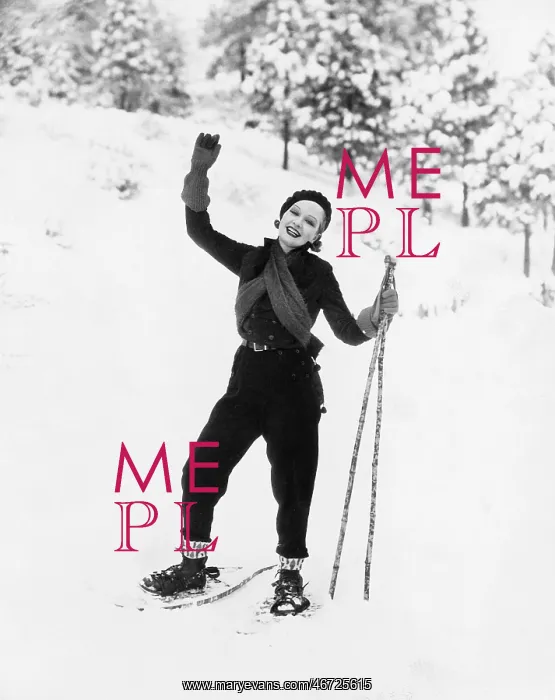 : Portrait of female snowshoer : Portrait of female snowshoer