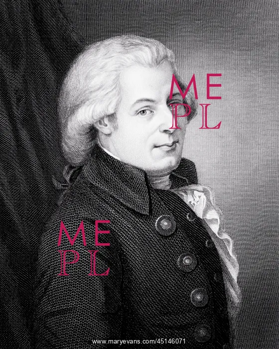 : Portrait of Great Austrian Composer Wolfgang Amadeus : Portrait of Great Austrian Composer Wolfgang Amadeus