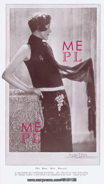 : A portrait of the Hon Mrs Russell, 1925 : A portrait of the Hon Mrs Russell, 1925