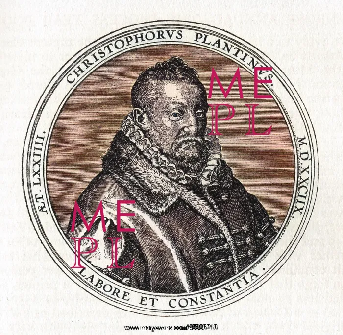 : Portrait illustration of Christopher Plantin : Portrait illustration of Christopher Plantin